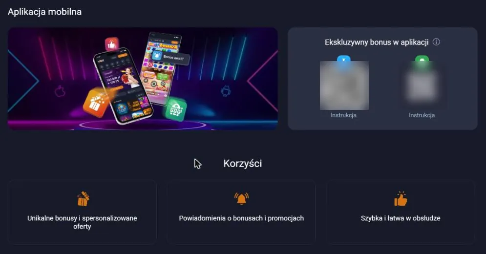 Strona Aplikacja mobilna w Vox Casino z kodami QR dla iOS i Androida (zamazane przez redakcję) Strona Aplikacja mobilna w Vox Casino z kodami QR dla iOS i Androida (zamazane przez redakcję)