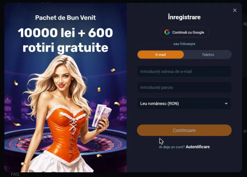 Formularul de înregistrare Vox Casino în română: Google, e-mail sau telefon, parolă și moneda Leu românesc (RON) Formularul de înregistrare Vox Casino în română: Google, e-mail sau telefon, parolă și moneda Leu românesc (RON)